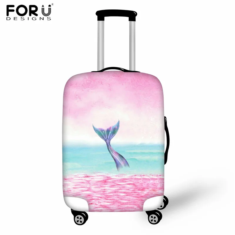 L3141- FORUDESIGNS/Детский чемодан с рисунком русалки, пылезащитный чехол для женщин, плотный эластичный багажная тележка - Цвет: L3141-