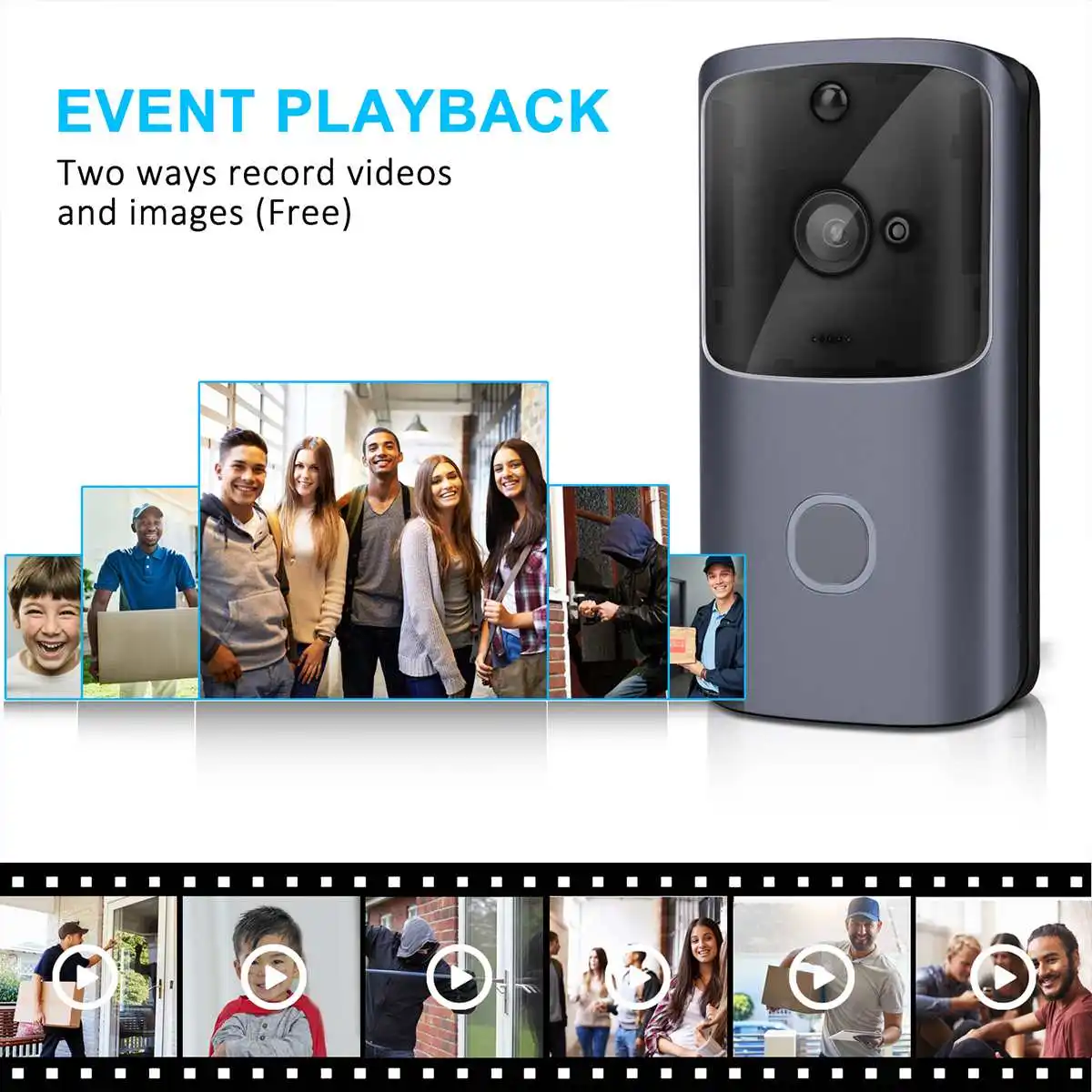 Видеокамера на дверной Звонок IP 720P видео домофонный дверной звонок ИК ночного видения двухсторонний аудио дверной звонок дистанционное управление через мобильный телефон