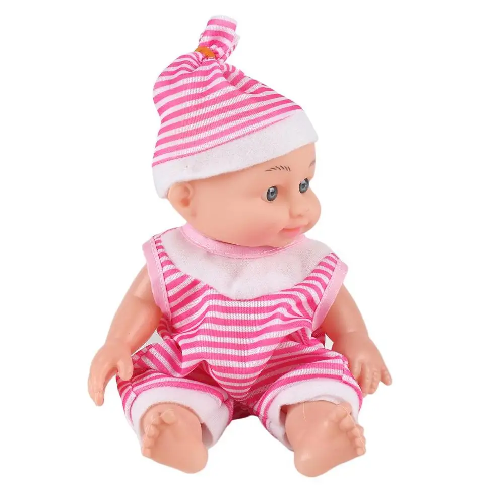 Имитация милых детских мягких силиконовых платьев, тканевая кукла, Реалистичная кукла для новорожденных, игрушки для родителей, развивающие игрушки, подарок - Цвет: Розовый