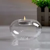 Home Decor Case Container Candlestick Candler Holder 8/10/12CM Clear Round Hollow Heat Resistant Glass Crystal Candle Holders 2