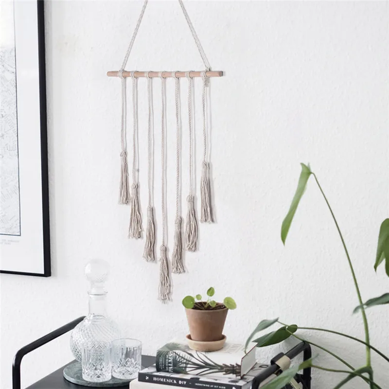 Bohemianism Macrame тканые настенные Висячие-Boho шикарные богемные комнаты геометрические художественные украшения-красивые квартиры украшения для комнаты
