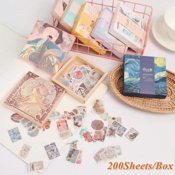 

200 Sheets/Boxed Cute Cartoon Sticker Diary Label Decor Paper Stickers Journal Scrapbook DIY Stationery Stickers School Supplies