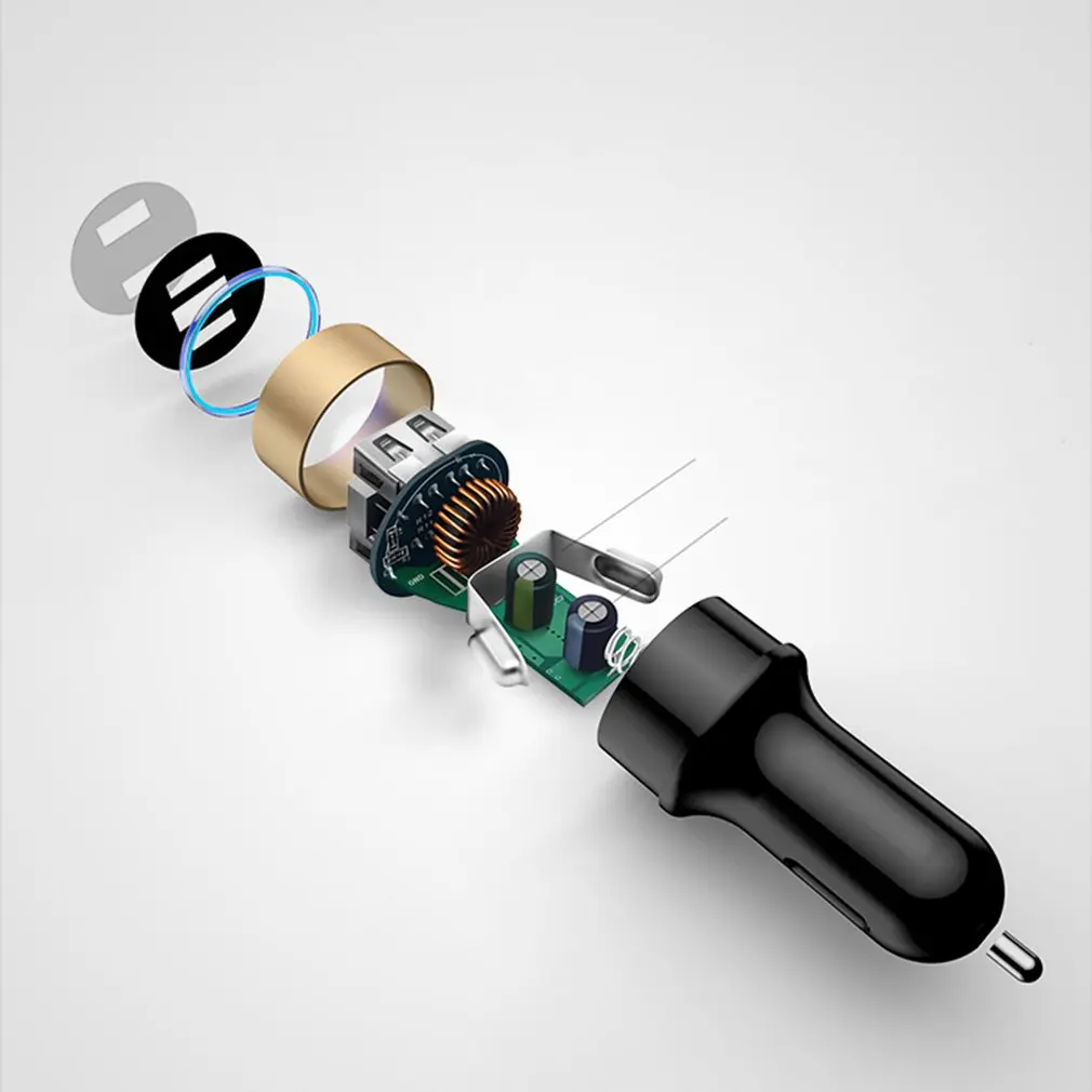 Двойной Переходник USB для зарядки в машине 3.1A цифровой светодиодный дисплей напряжения/тока Автомобильное металлическое зарядное устройство для смартфона/планшета#8