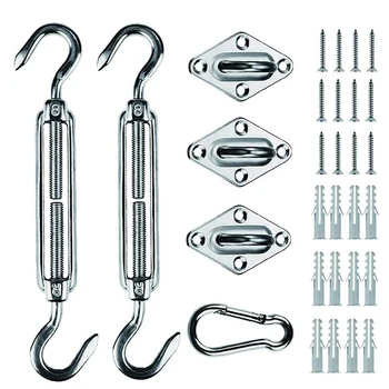 

Shade Sail Hardware Kit 8 Inches Stainless Steel for Triple-cornered Heavy Duty Sun Sail Installation