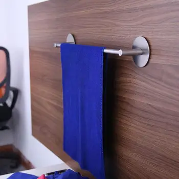 

Towel Racks Self Adhesive Stainless Steel Towel Shelf Towel Holder Bedroom Bathroom Storage Clothes Hanger Shelf Silver HOT