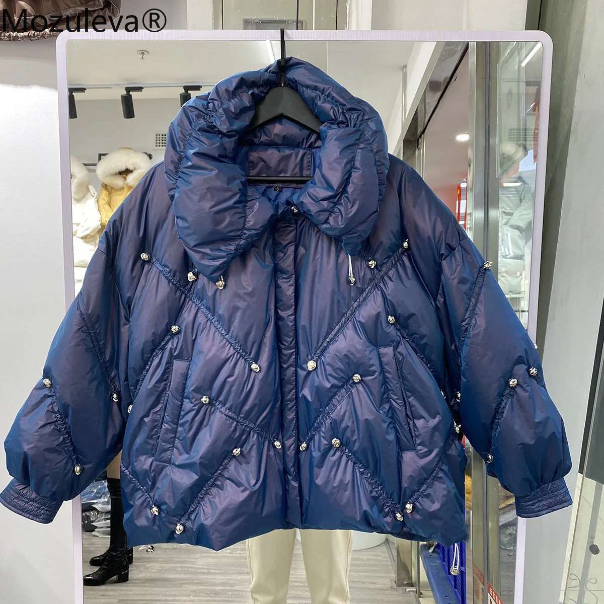 

Mozuleva Down Jacket Women's Fashion Short 2020 New Winter Brand Fried Street Jacket Design Sense of Small Bright-faced Jacket