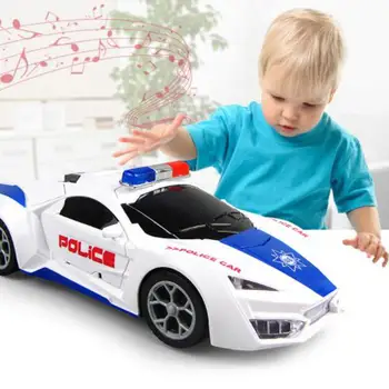 

Kuulee Children Electric Police Car Simulation Vehicle Wheels Kids Transform Toy Light Music Kids Intellectual Development
