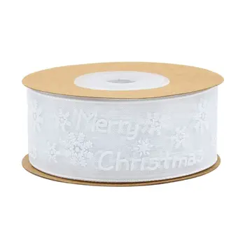 

10m/20m Snowflake Pattern Merry Christmas Decoration Gauze Ribbon for DIY Crafts AXYD