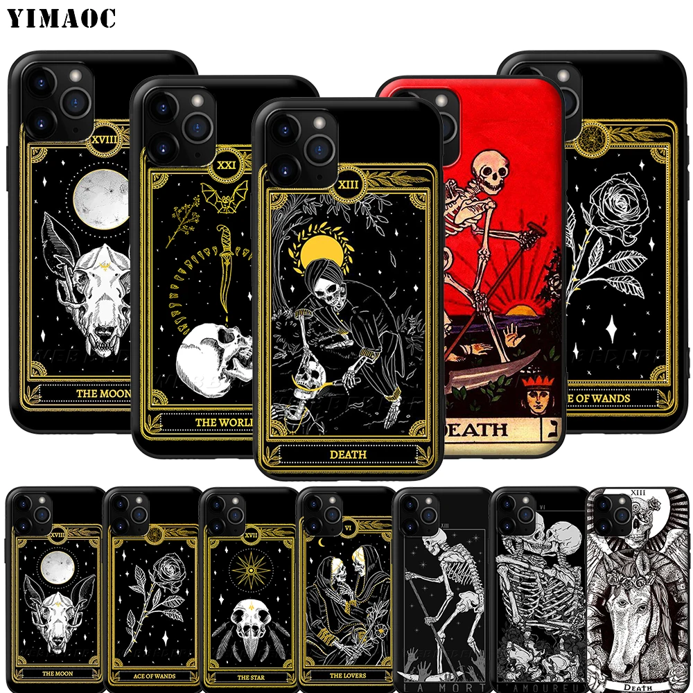 Силиконовый мягкий чехол YIMAOC Death Tarot для iPhone 12 Mini 11 Pro XS Max XR X 8 7 6 6S Plus 5 5S SE | Мобильные