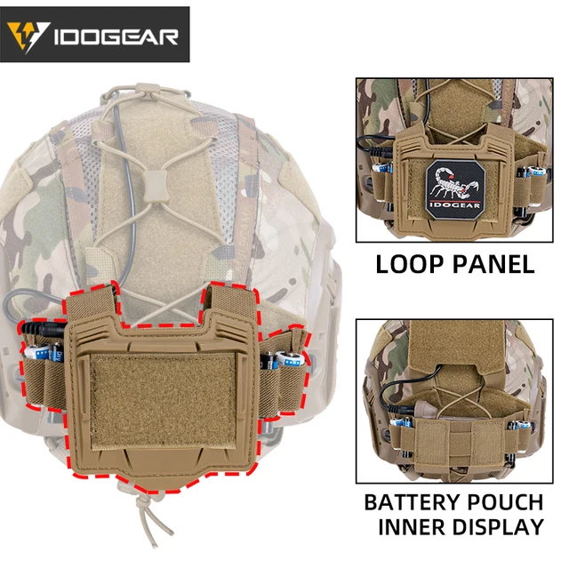 IDOGEAR Tactical Helmet Cover For Maritime Helmet with NVG Battery Pouch Hunting 3812 4