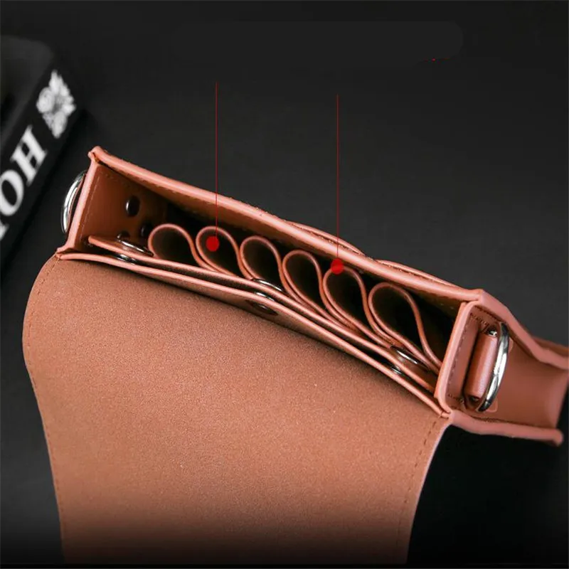 High Quality PU Leather Hair Scissor Bag Clips Bag Hairdressing Barber Scissor Holster Pouch Holder Case With Waist Belt 20#48