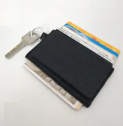 5.5cm black1 Минималистичный тонкий эластичный кредитный держатель для карт ультратонкий кошелёк для банковских карт передний карман мужской бизнес-держатель для карт с кольцом для ключей - Цвет: 5.5cm black1