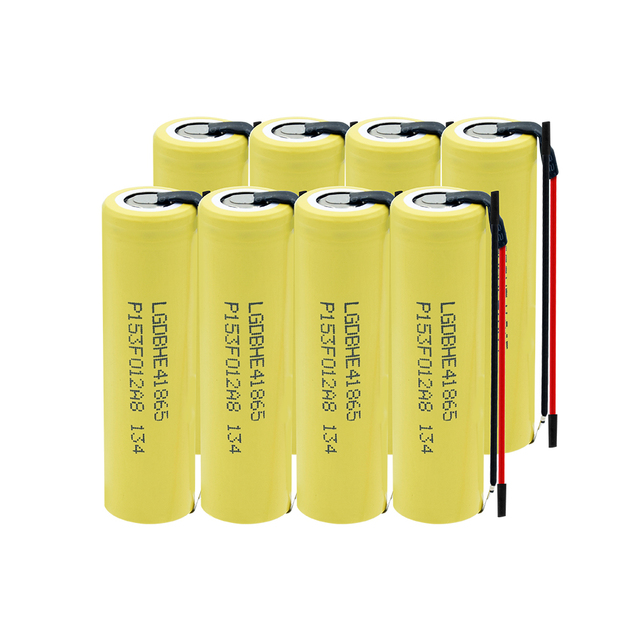 Rechargeable 3.7V 18650 Lithium  batteries  2500mAh Li-lon Battery 18650 35A discharge For Flashlight + DIY Silica gel Cable