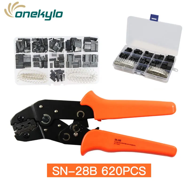 SN-28B 620PCS JST Connectors Kit DuPontTerminal Crimping Tools Set crimper plier terminals clamp hand set tool