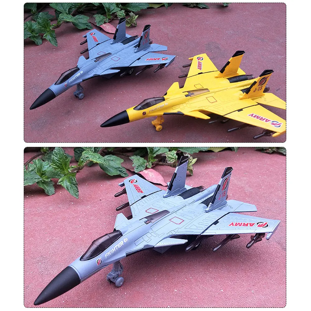 

Children Sliding Aircraft Alloy With Light Sound Pull Back J15 Fighter Model Toy Vehicles Diecast Airplanes Toys Christmas Gift