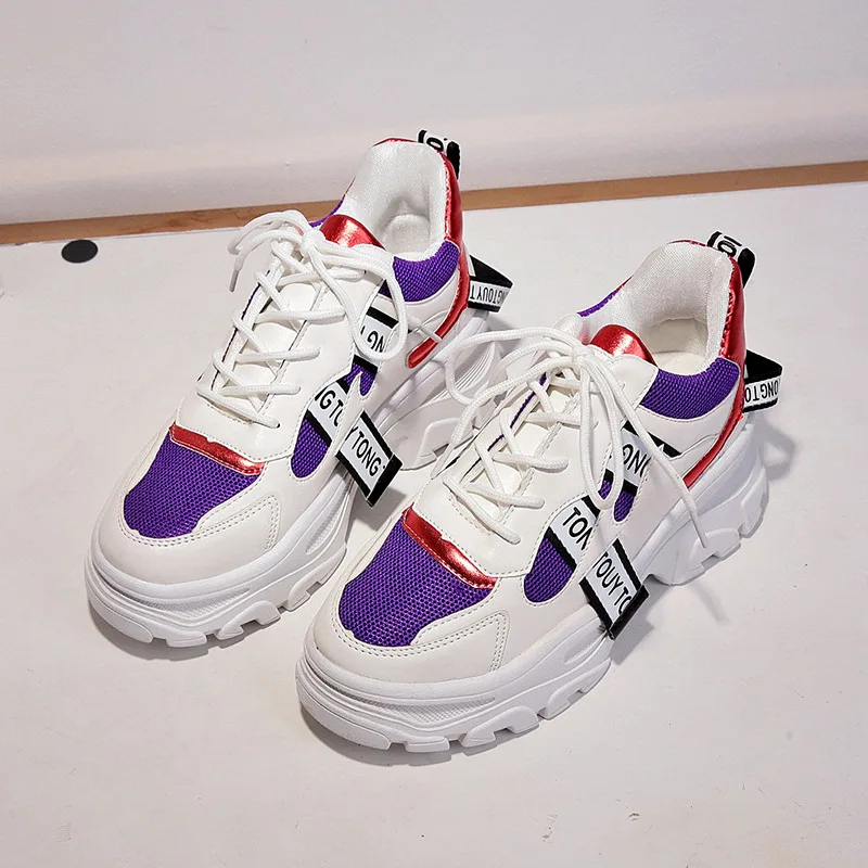 

JUNSRM Women's Sneakers Platform Chunky Dad Footwear Thick Anti-slip Sole Fashion Shoes For Women Sports Shoes Female Sneaker