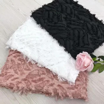 

Gold Feather Lace 2020 New Unique Design Floral Embroidery French Nigerian Lace Fabric High Quality Tulle African Evening Dress