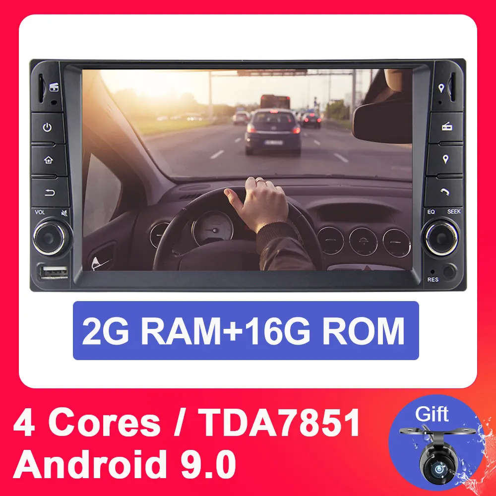 2 din car gps Eunavi 2 din 7 дюймов Android 9,0 автомобильный Радио мультимедийный плеер для Toyota Hilux VIOS старый Camry Prado RAV4 Prado 2003-2008 gps navi - Цвет: 2 din car gps