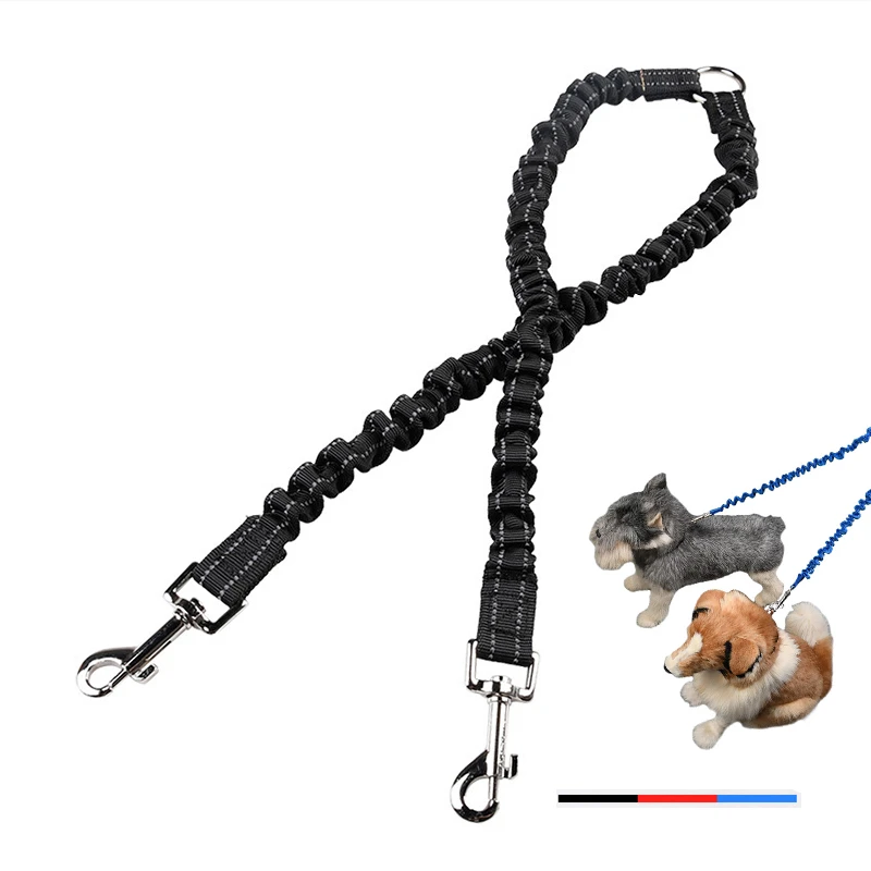 hemp dog collars 2 Way Couplers Pet Leash Rope Elastic Extend Dog Leash Belt Outdoor Walking for Two Double Dogs Lead for Small Medium Large Dogs Dog Collars luxury