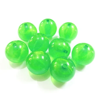 

Newest ! 12mm / 20mm Dark Green Transparent Illusion Glitter Beads For Fashion Chunky Kids Necklace/Jewelry