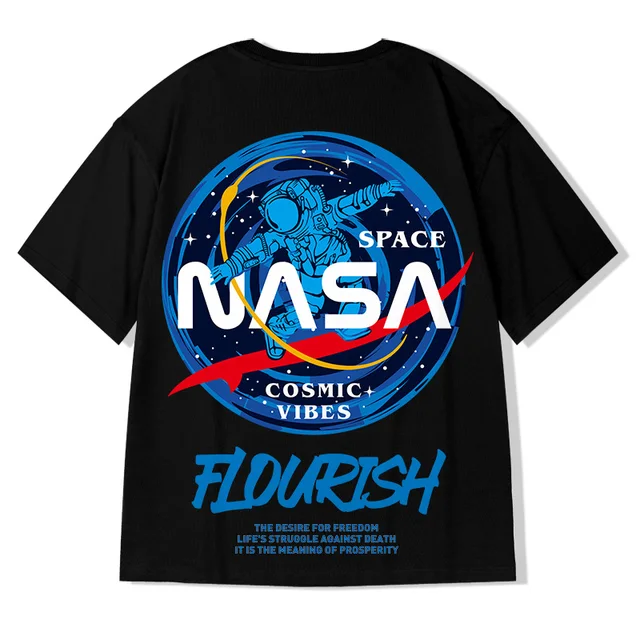 ZAZOMDE Harajuku Oversized T-shirt Men Summer Cool Unisex Tops Hip Hop Funny Print Tshirt Casual Cotton T Shirt Streetwear Loose Black