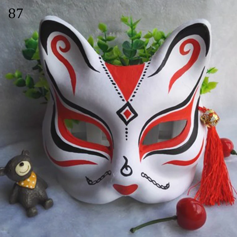 Anime Mask 87 Маска сычуаньской оперы, полумаска лисы для косплея, сценического шоу, танцев, вечерние, на Хэллоуин, прямая трансляция, реквизит для видеосъемки, маска - Цвет: Anime Mask 87