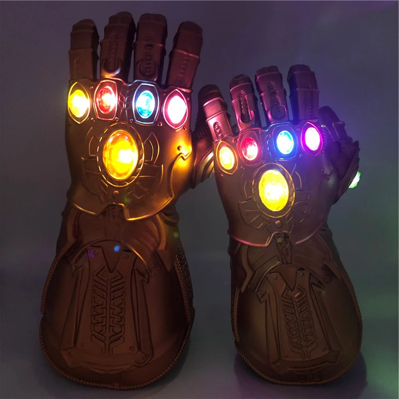1: 1 светодиодный светильник Thanos Gauntlet Военные перчатки косплей Хэллоуин костюм реквизит Endgame 4 Quantum