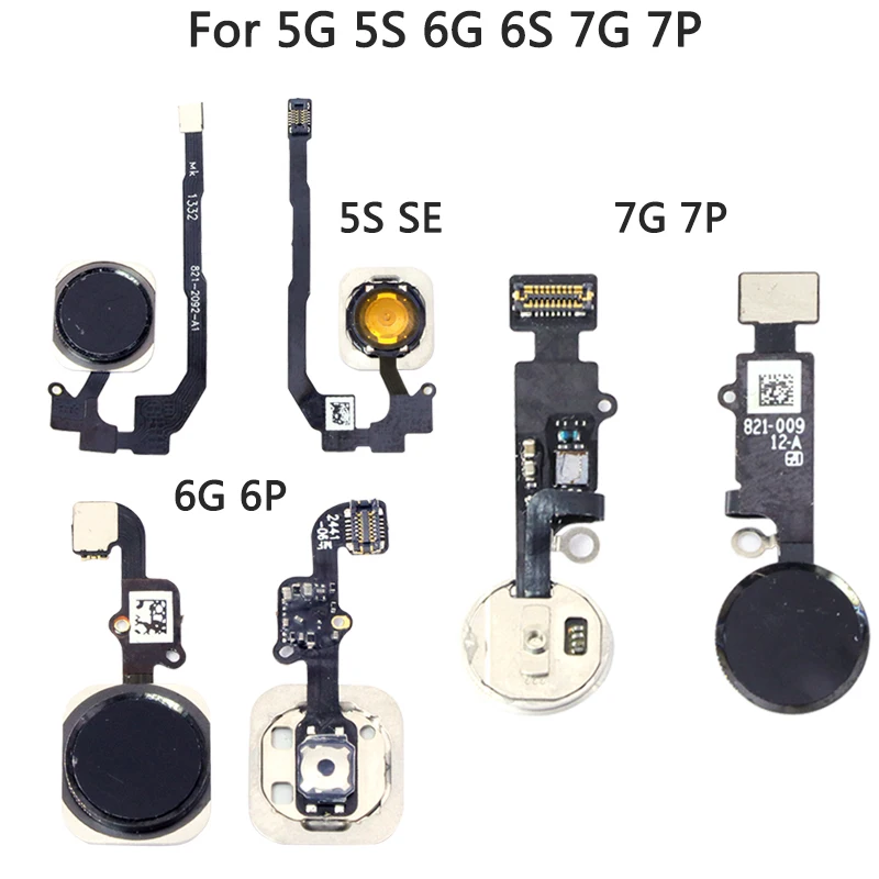 Новинка 6G 6 Plus Главная Кнопка для iPhone 6S 7G 7 5S SE кнопка гибкий кабель с резиновой