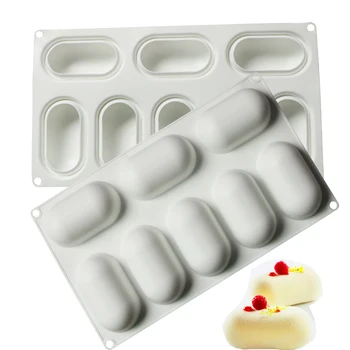 

oval shape white Silicone Cake Mold For Baking Mousse Chocolate Sponge Moulds Pans Cake Decorating Tools accessories Moule