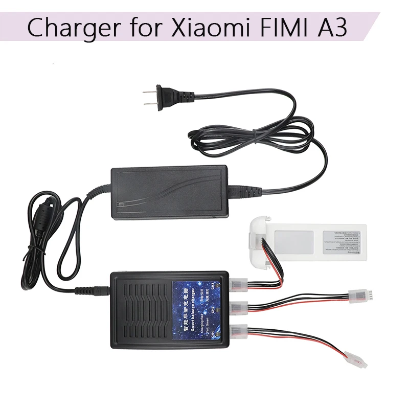 

Multi Smart Battery Balance Charger for Xiaomi FIMI A3 RC Drone Quadcopter Fast Charging Hub Adapter US /UK / AU /EU Plug