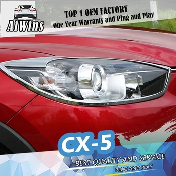 

Aiwins ABS Chrome Front Headlights head Lamp Cover trim for Mazda CX-5 CX5 Headlight lamp Protector Hood cover trim Car Styling