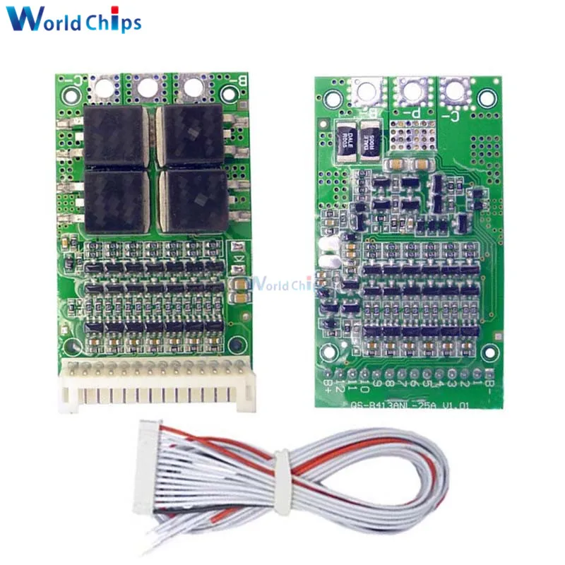 Bms 6s 7s 8s 9s 10s 11s 12s 13s 25a 4.2v Lithium Li-ion Lifepo4 Battery ...