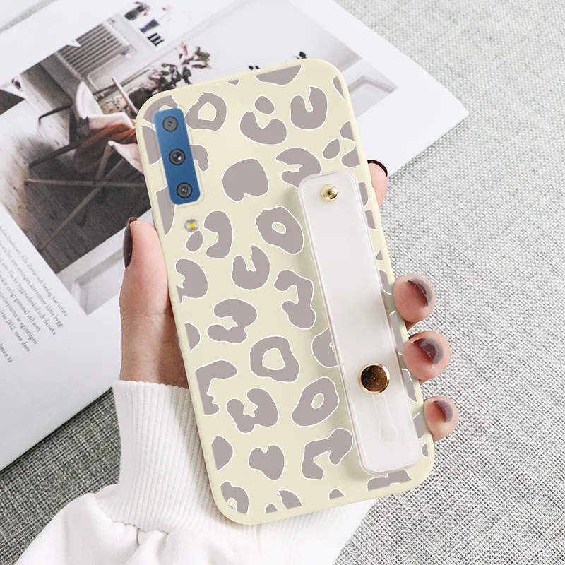 silicone cover with s pen For Samsung Galaxy A7 2018 A750 Cover Flowers Case For Samsung Galaxy A 7 750 GalaxyA7 2018 Wrist Strap Holder Protective Fundas silicone case samsung