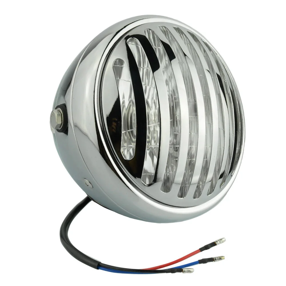 Chrome Clear Lens DC 12V мотоцикл 6," Гриль винтажная фара мотоцикл ретро-фары мотор мото скутер винтажный передний свет круглая лампа - Цвет: Chrome Clear Lens