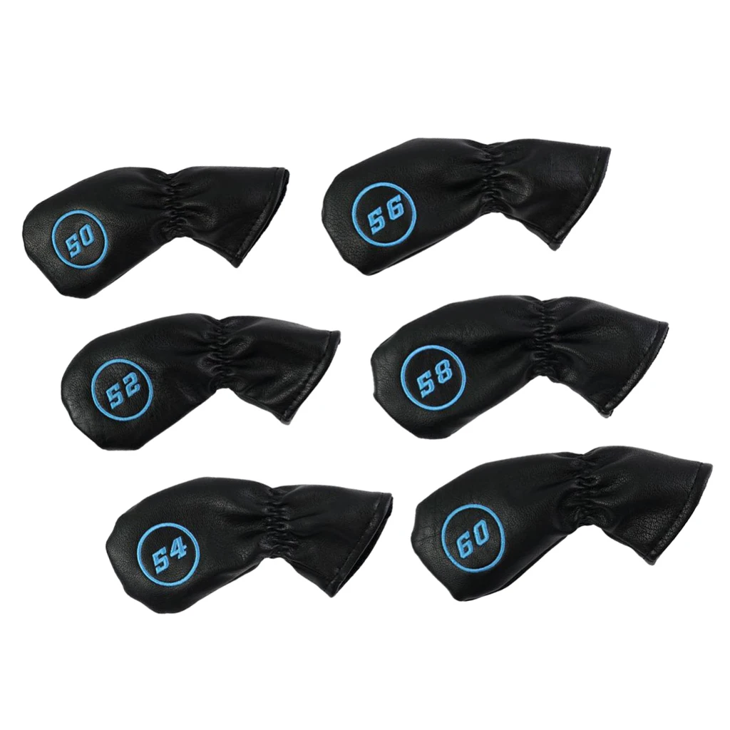 6pcs/lot Golf Irons Head Cover Protector Wedge Iron Club Guard with Elastic Band