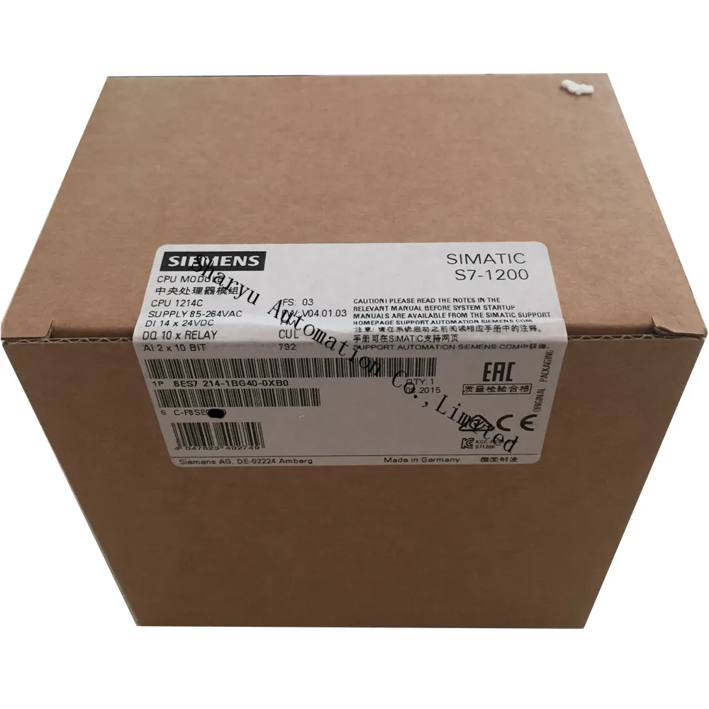 

Original SIMATIC S7-1200 CPU 1214C Module 6ES7214-1BG40-0XB0 Sie compact CPU modu 6es7214-1bg40-0xb0 AC/DC/relay 1 year warranty