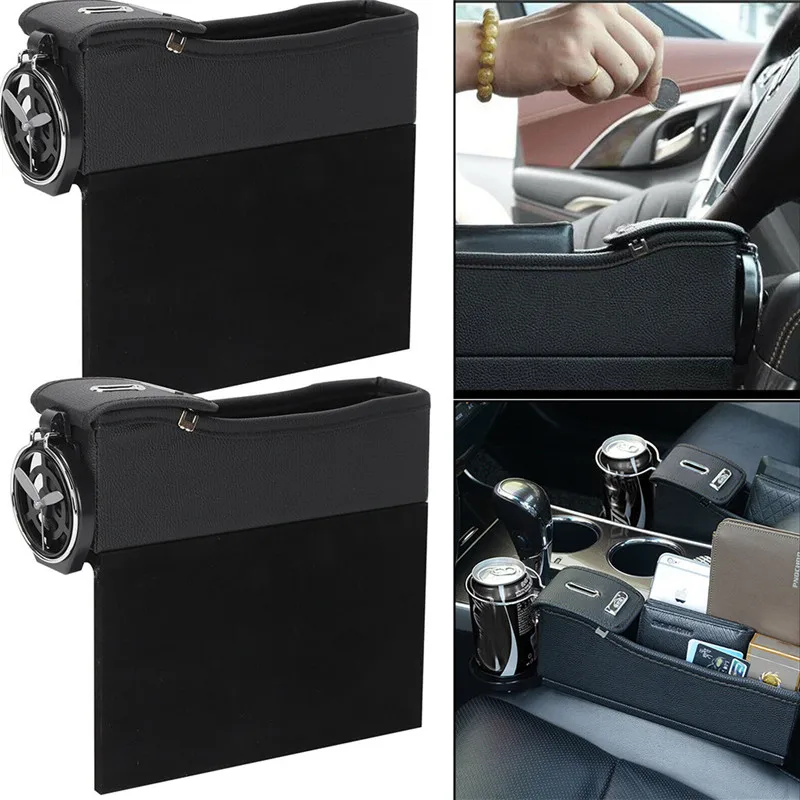 

1 Pair Car Seat Gap Catcher Filler Storage Box Pocket Organizer Holder Leather Car Seat Upgrade Storage Change Receiving Box