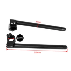 Universal Motorcycle Aluminum Handlebar Risers - Adjustable CNC Clip - Ons (Black 33mm)