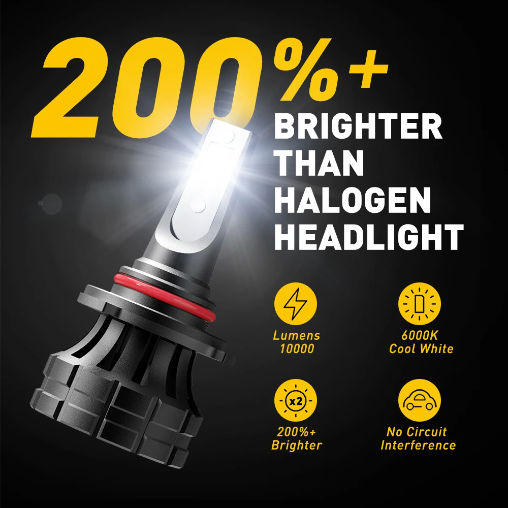 Светодиодный светильник h4 H7 H8 H9 H1 Автомобильный светодиодный фары 20000LM 55W 6000K супер белый Противотуманные огни 9005 HB3 9006 HB4 светодиодный лампы для hyundai Kia