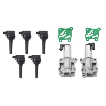 

7 Pcs for Volvo Car Accessories: 5PCS Ignition Coil & 2PCS CVVT Intake/Exhaust Camshaft Adjustment Solenoid Valve