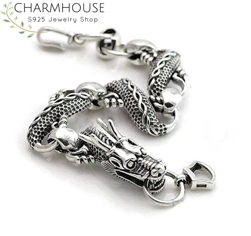 Серебряные браслеты Charmhouse для мужчин черный браслет цепочка с драконом мужской