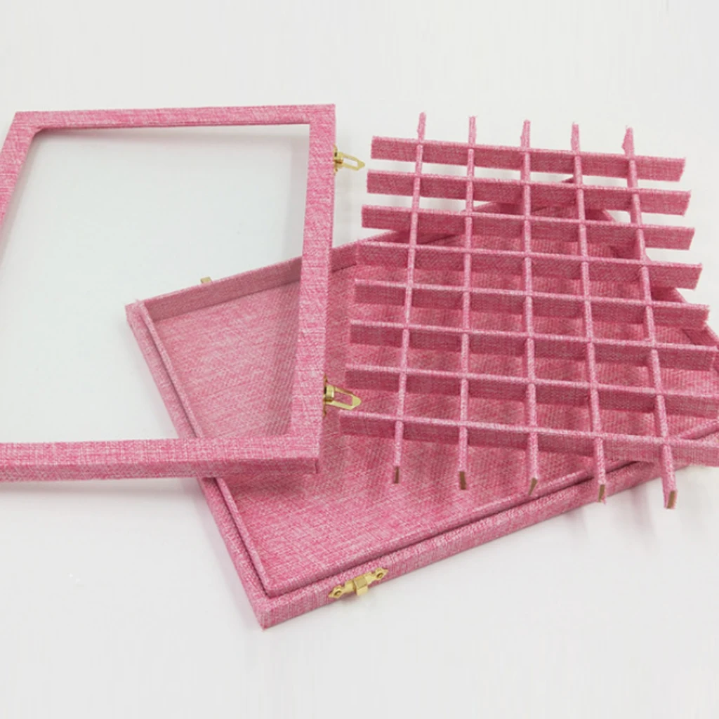 Line Box 54 Grids Clear Glass Lid Rings Holder Showcase Storage Organizer Jewelry Packaging for earrings necklaces bracelets Line Box 54 Grids Clear Glass Lid Rings Holder Showcase Storage Organizer Jewelry Packaging for earrings necklaces bracelets