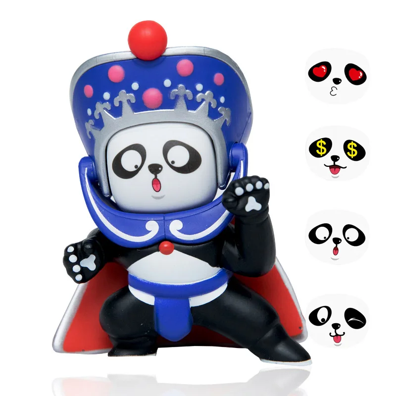 Panda Dark Blue Аниме Рисунок 4 лица персиковая опера DIY игрушки забавная Новинка фигурка украшения подарок Пекинская Традиционная Кукла для подвешивания лица - Цвет: Panda Dark Blue
