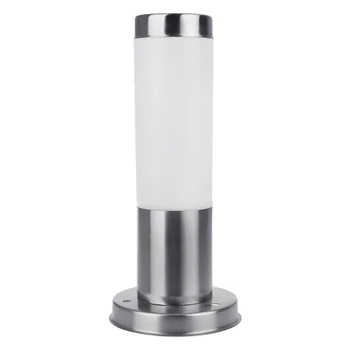 

L30Cm Stainless Steel Outdoor Lawn Light, White Shade E27 Garden Channel Lighting, Yard Exterior Landscape Light (Without Light