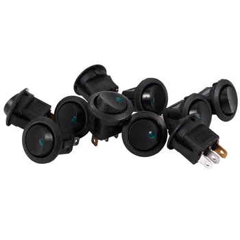 

ABSF 12V LED Rocker Switch Switch Toggle Switch Pressure Switch 3 Pin Illuminated Vehicle Color:Green Quantity:10 pieces