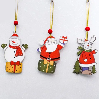 

Christmas Elk Wooden Pendant Crafts Christmas Tree Santa Home Decorations for Kids Gift Party YE-Hot