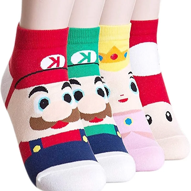 Носки для мальчиков и девочек Повседневные с рисунком Super Mario bros Одиссей Йоши из