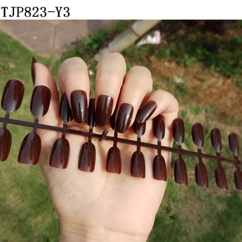 Nusx 240pcs Artificial Soft Pure Nail Art Tips Color Oval Frosted Fake Nails Full Cover Matte 5