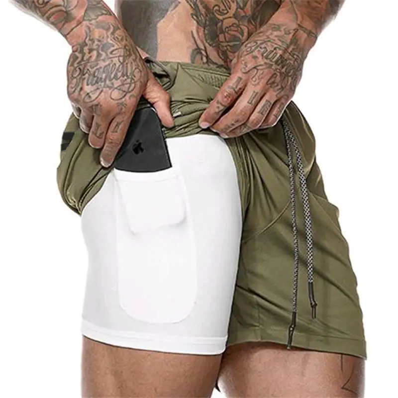 

2020 NEW Summer Men Shorts Hidden Mobile Phone inside Pockets Joggers Fitness Sporting Shorts Quick Dry Workout Gyms Shorts men