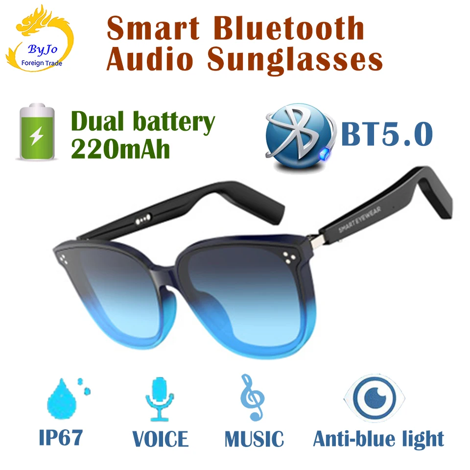 

FMMA smart bluetooth audio sunglasses answer calls to listen to music bluetooth 5.0 voice control IP67 waterproof and dustproof